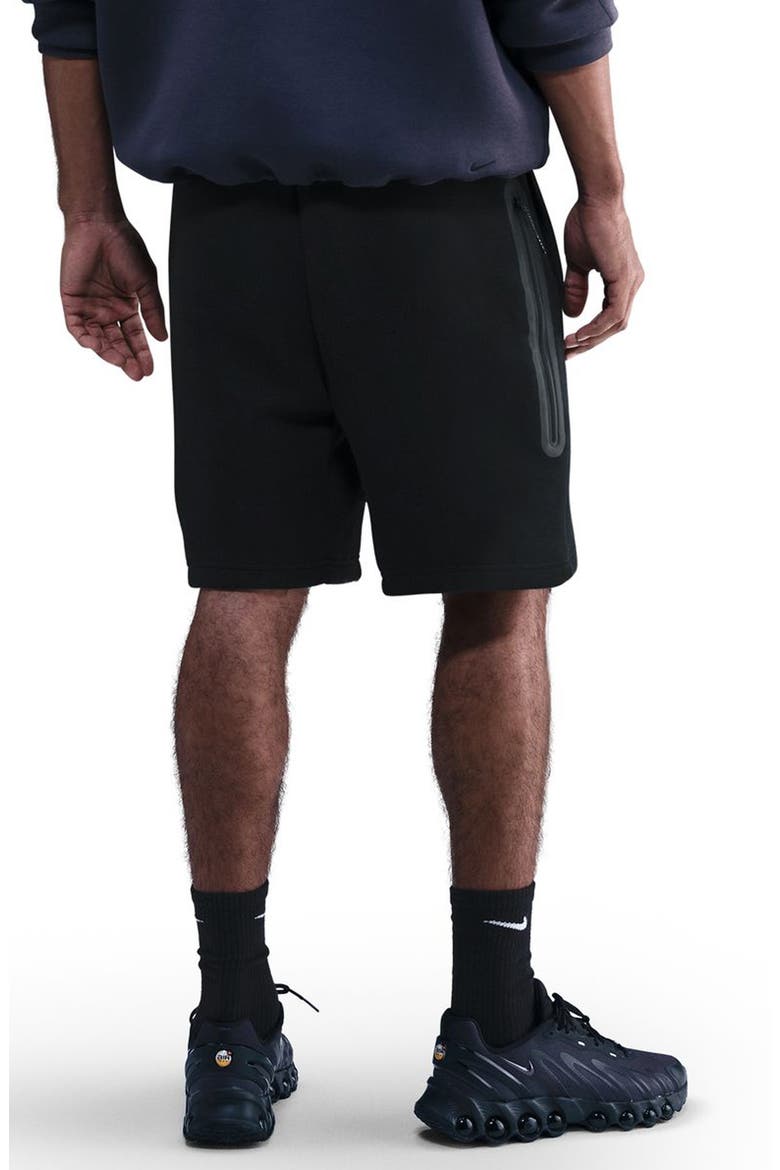 Tech Fleece Drawstring Shorts, Alternate, color, BLACK