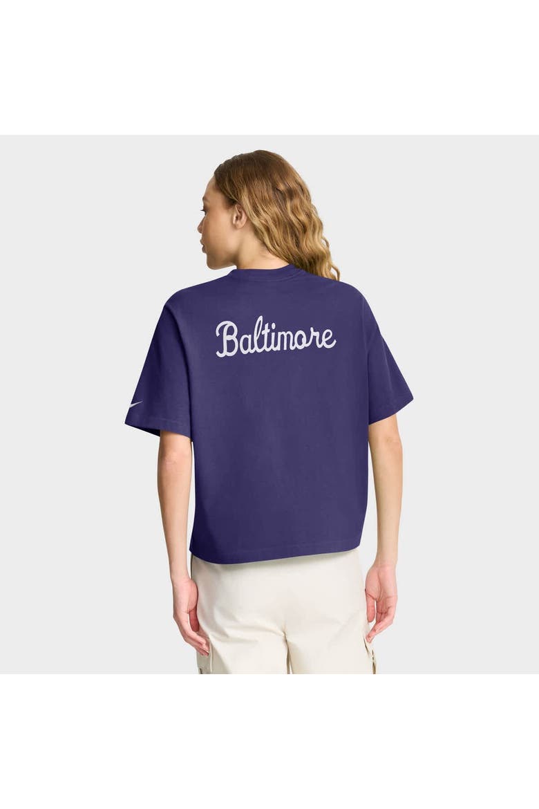 Women's Nike Purple Baltimore Ravens Rewind Pocket Boxy T-Shirt, Alternate, color, Purple