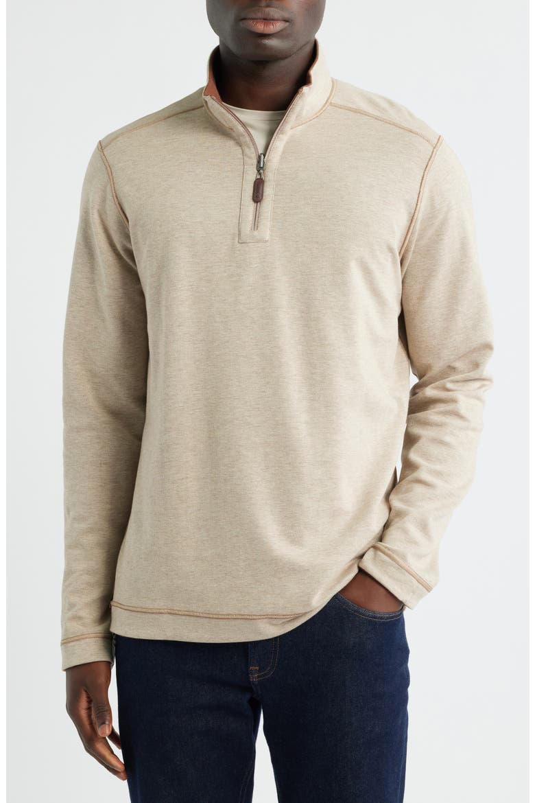 Icon Reversible Quarter Zip, Alternate, color, RUST/ OATMEAL