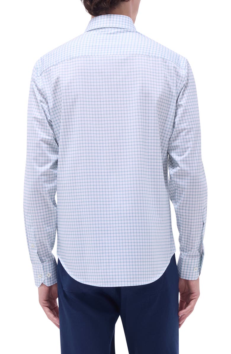 Bugatchi Jules OoohCotton<sup>®</sup> Plaid Button-Up Shirt, Alternate, color, Menthol