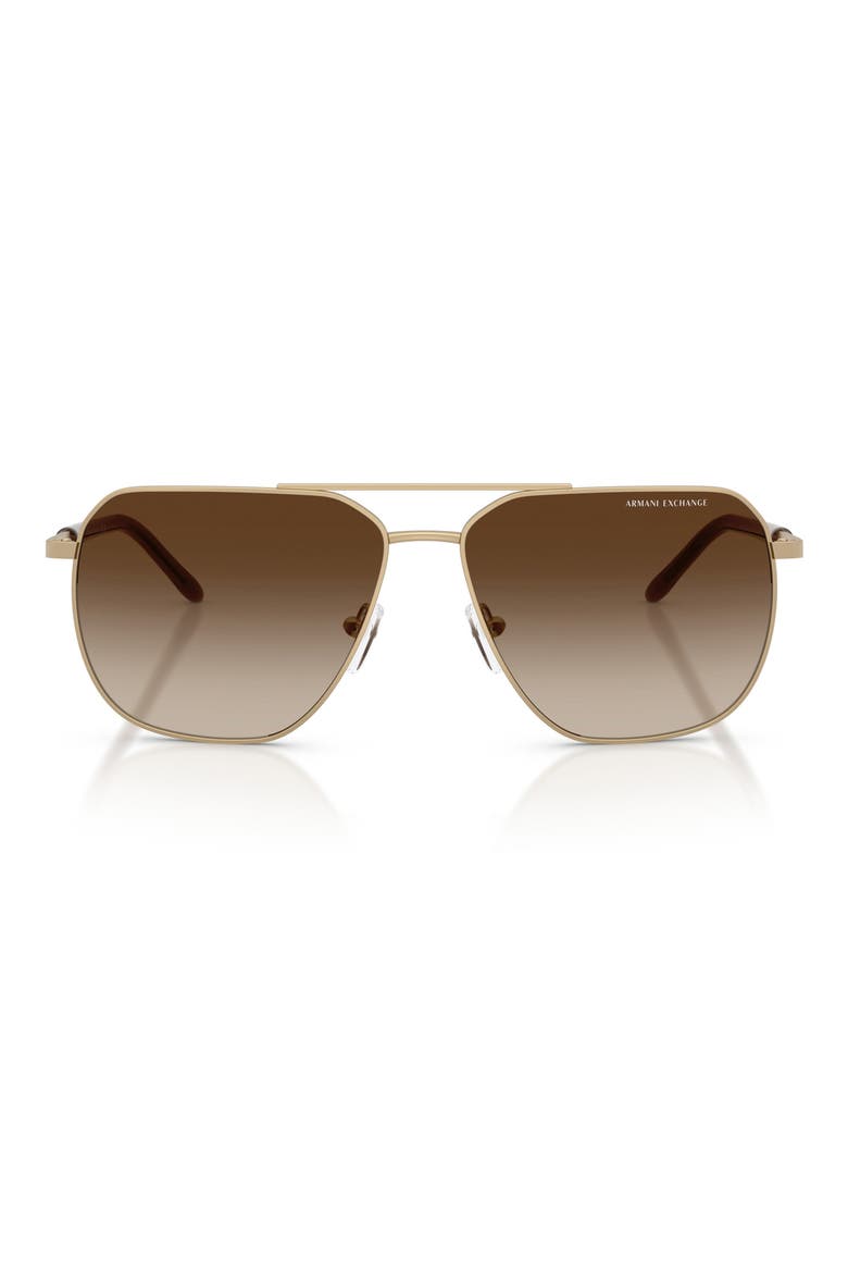 59mm Pilot Sunglasses, Main, color, MATTE PALE GOLD / BROWN