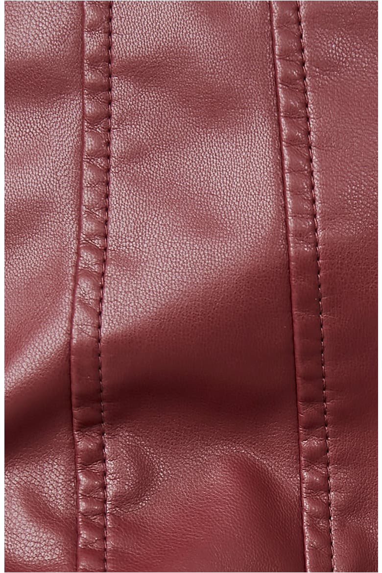 Layla Faux Leather Miniskirt, Alternate, color, WILD GARNET