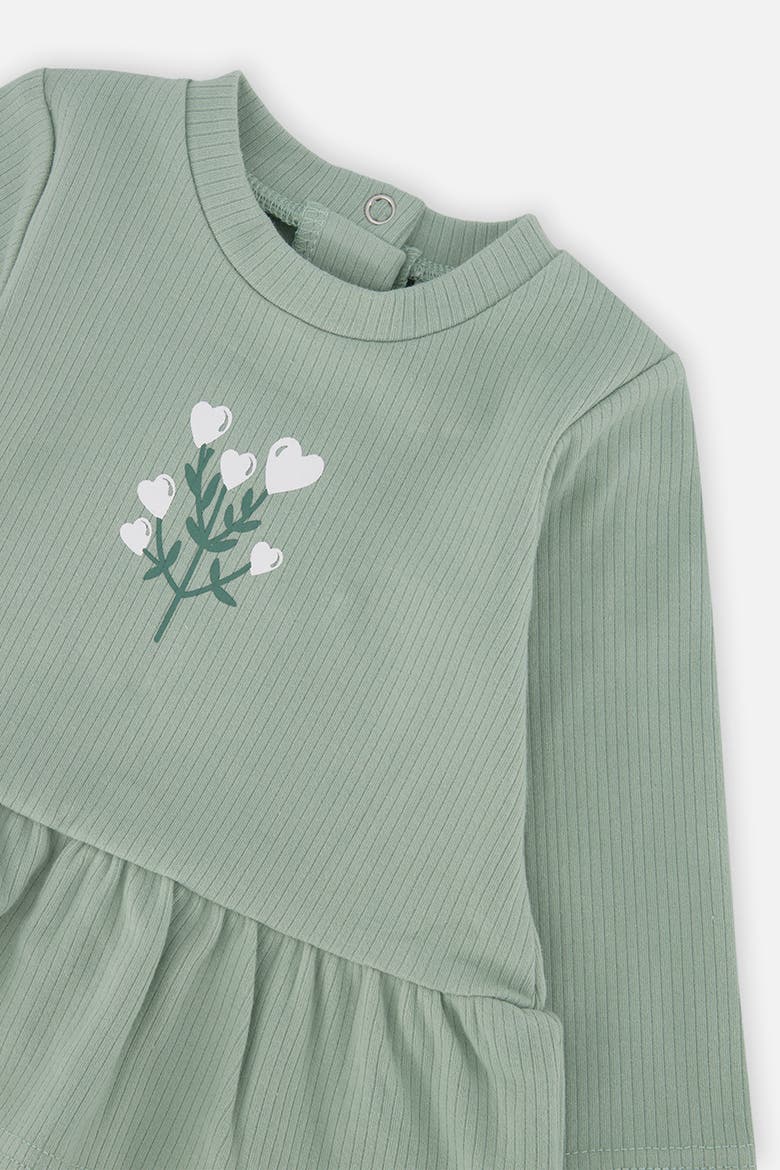 Organic Cotton Heart Peplum Tunic and Legging Set, Alternate, color, Green and Beige Heart Print