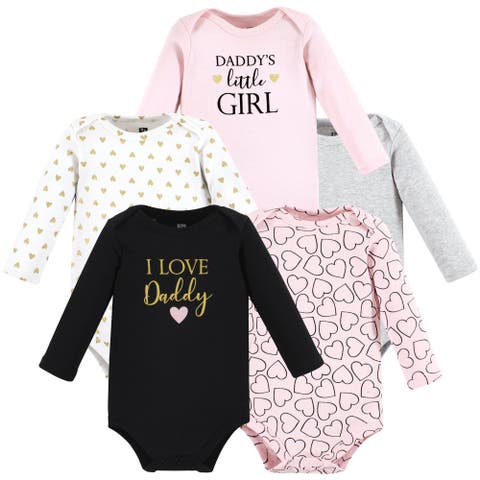 Essential Long-Sleeve Cotton Bodysuit Set (5-Piece)