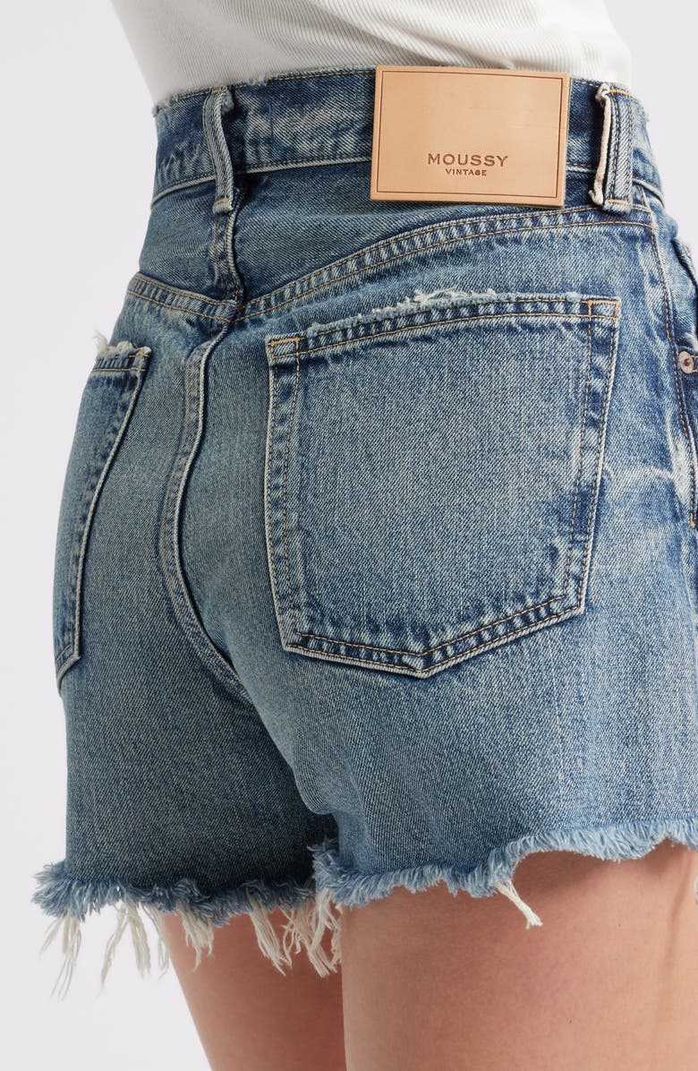 MOUSSY VINTAGE Douglaston Ripped Denim Cutoff Shorts, Alternate, color, 