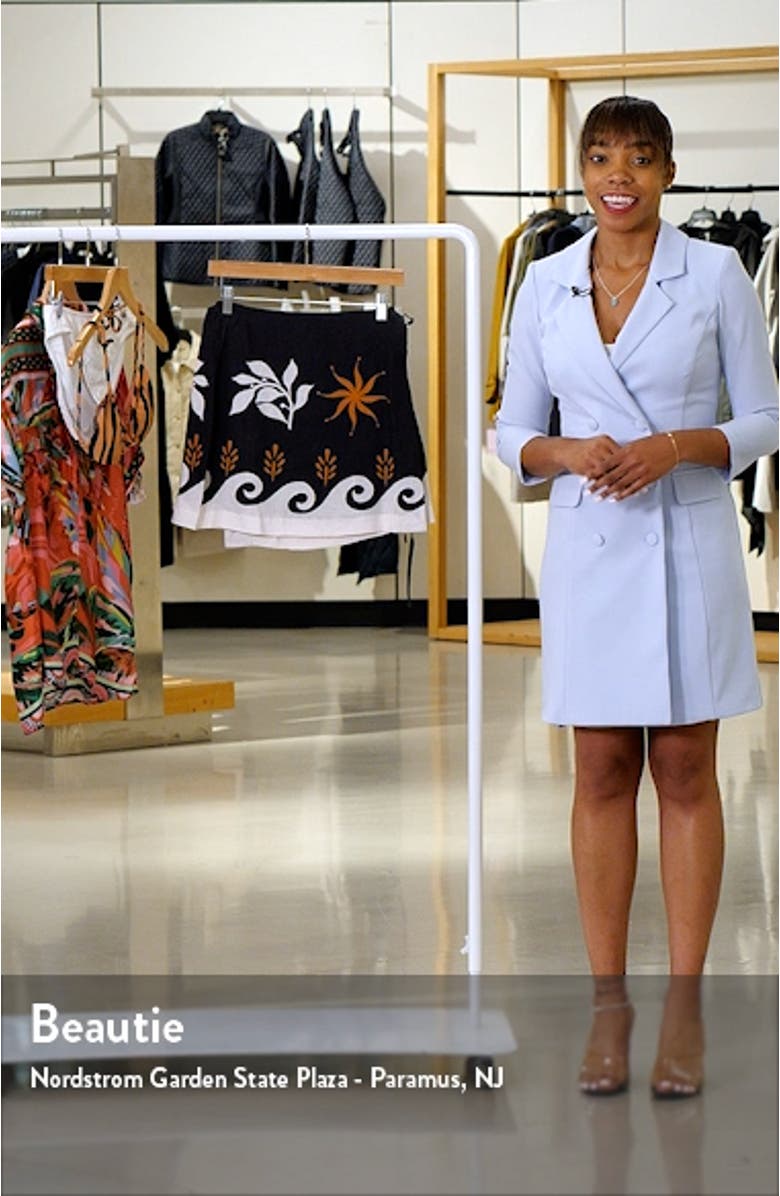 Print Wrap Linen Cover-Up Miniskirt, sales video thumbnail