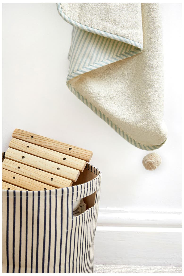Organic Cotton Hooded Towel, Alternate, color, SEA/ INK