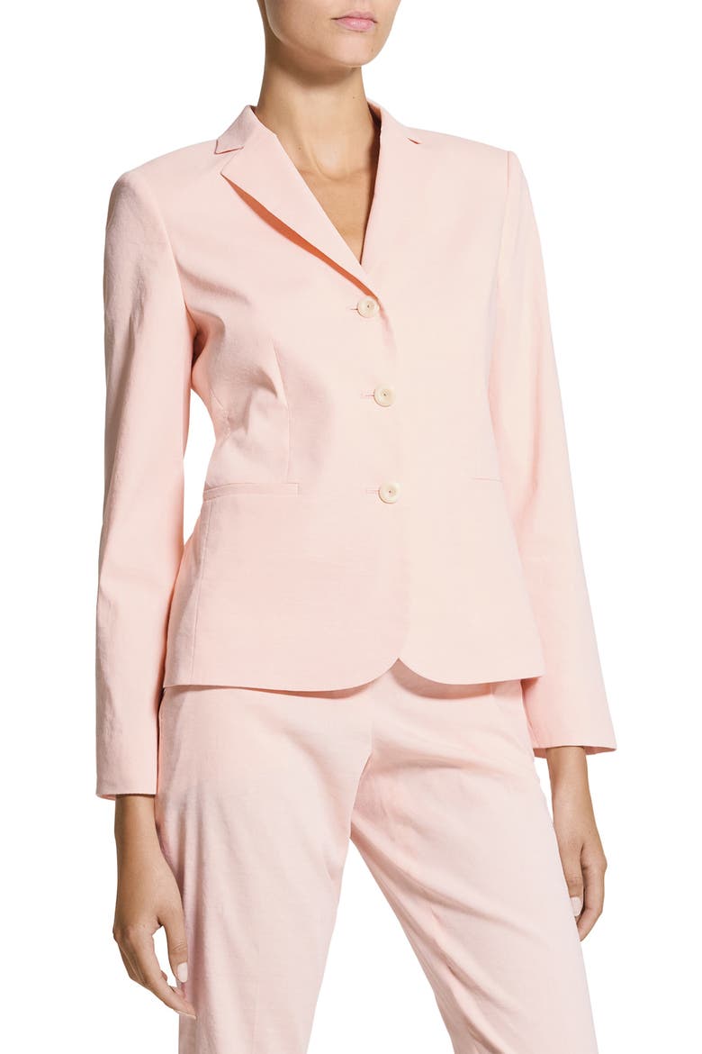 Shrunken Linen Blend Jacket, Alternate, color, WARM PINK