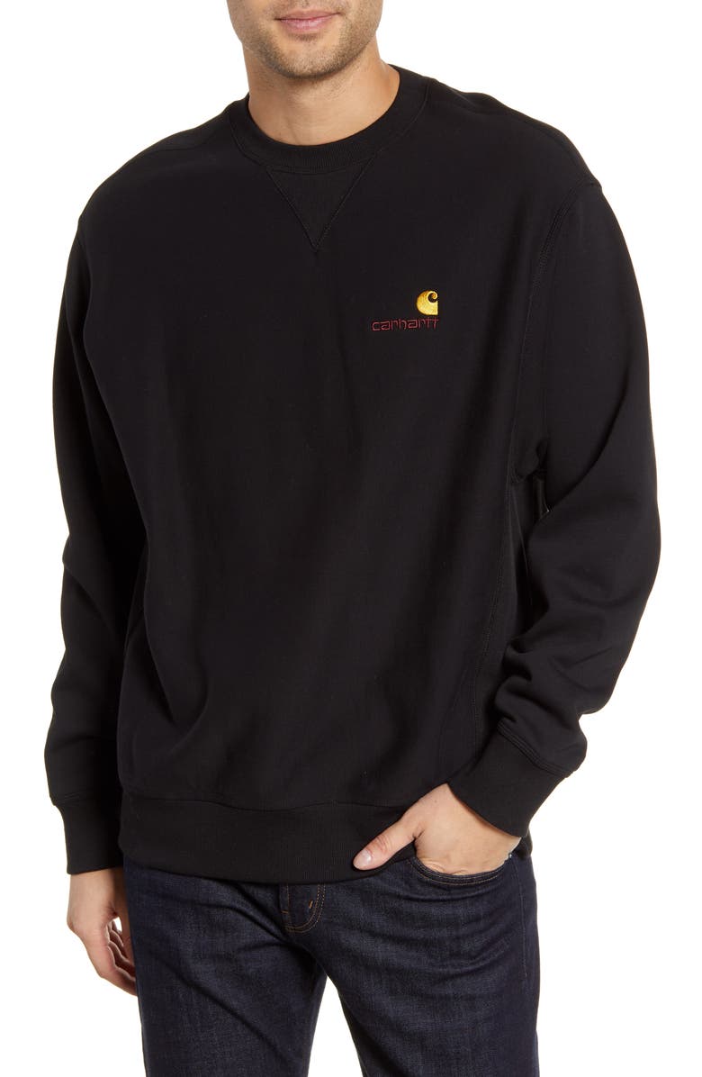 Carhartt Work In Progress American Script Crewneck Sweatshirt, Main, color, 