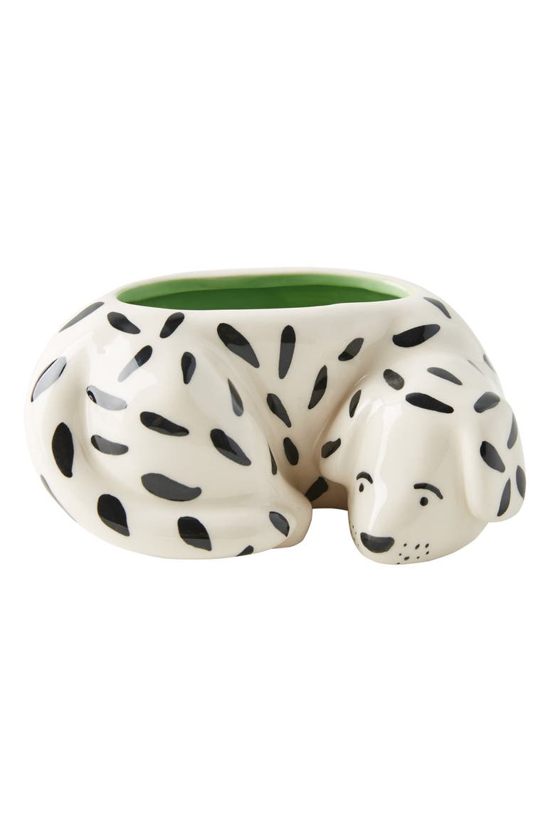 Anthropologie Megan Burke Ceramic Dog Pot, Alternate, color, GREEN - CURLED UP