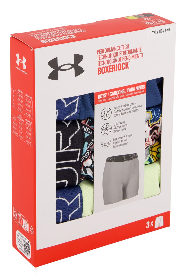 Assorted 3-Pack UA Performance Tech™ Boxer Briefs, Alternate, color, FADE GREEN