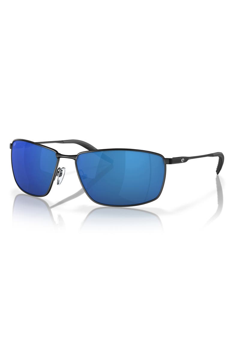 Costa Del Mar Turret 63mm Oversize Polarized Mirrored Rectangular Sunglasses, Alternate, color,