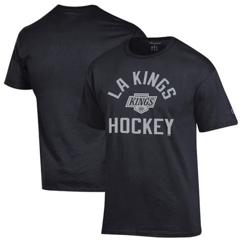 Men's Champion Black Los Angeles Kings Primary Logo Jersey T-Shirt