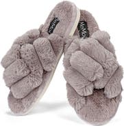 MeMoi Double Cross Plush Slipper
