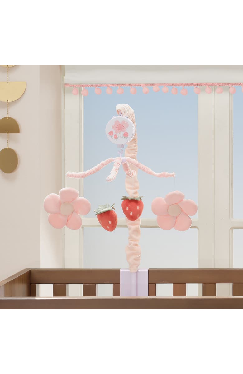 Bedtime Originals Flower Power Strawberry Musical Baby Crib Mobile Soother Toy, Alternate, color, Pink