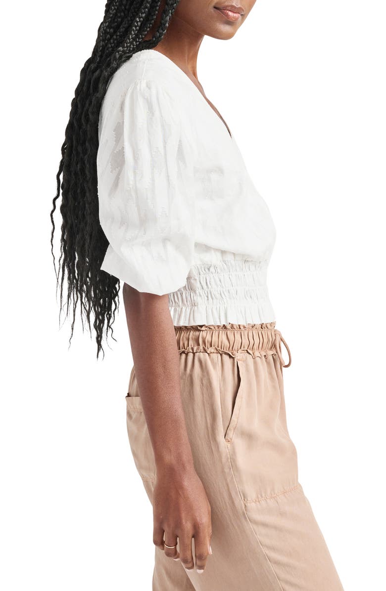 Splendid Elettra Smocked Waist Cotton Top, Alternate, color,