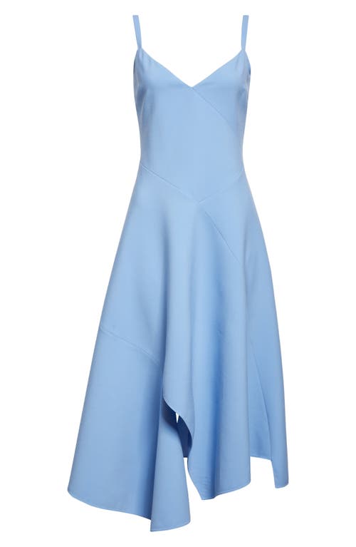 Oscar De La Renta Asymmetric Stretch-wool Midi Dress In Opal
