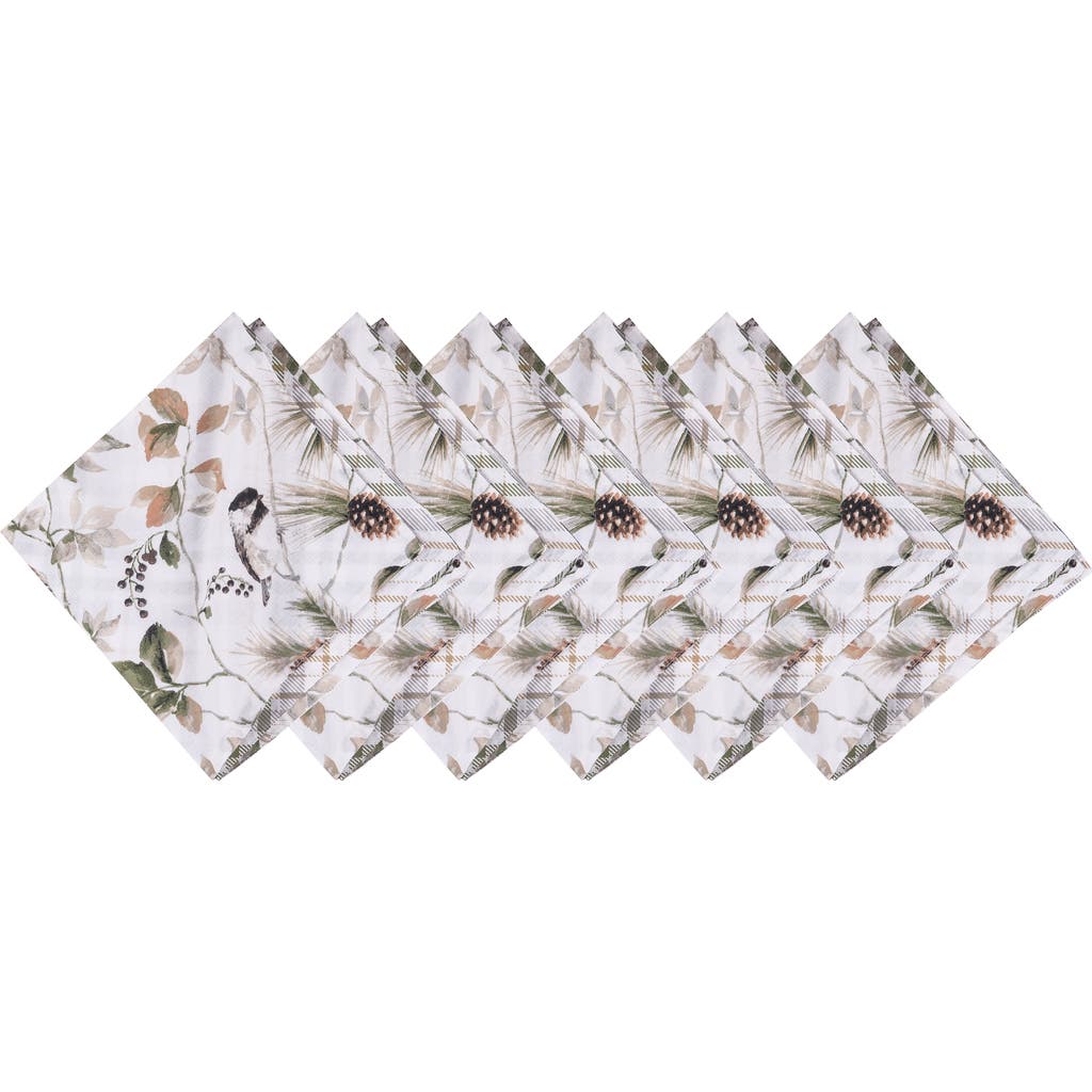C & F Home C&f Home Mira Songbird Cotton Napkin Machine Washable Set Of 6 In White