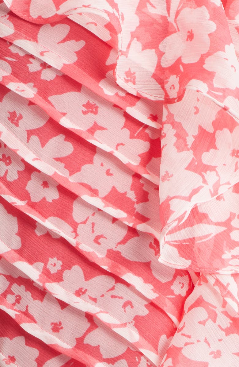 Topshop Ruffle Pintuck Chiffon Minidress, Alternate, color, Light Pink