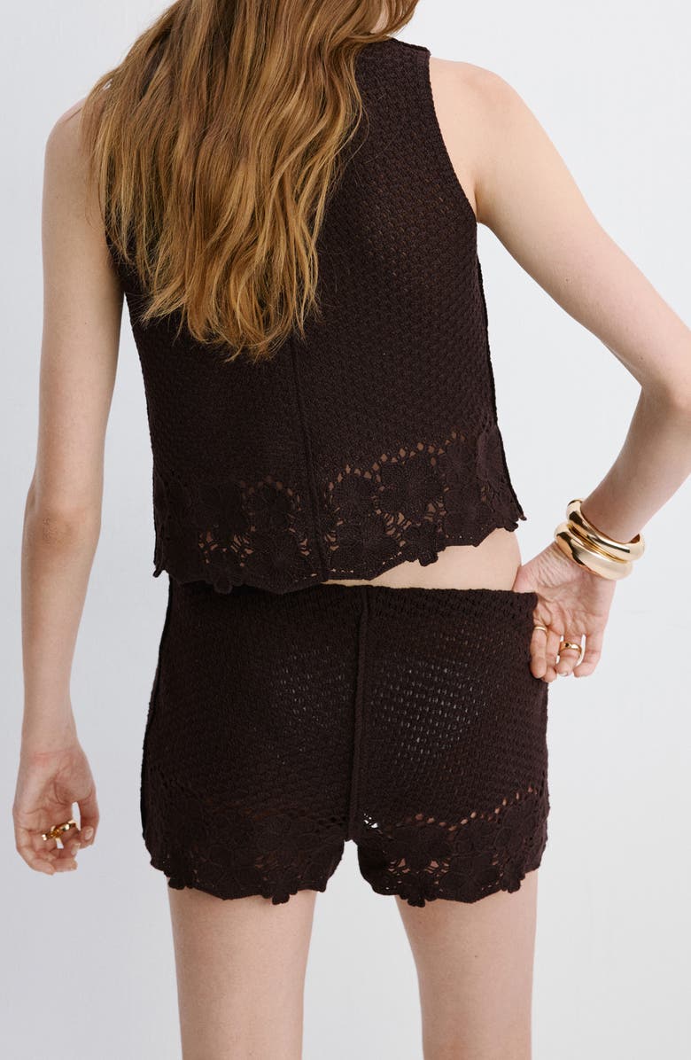 MANGO Open Stitch Sweater Vest, Alternate, color, Brown