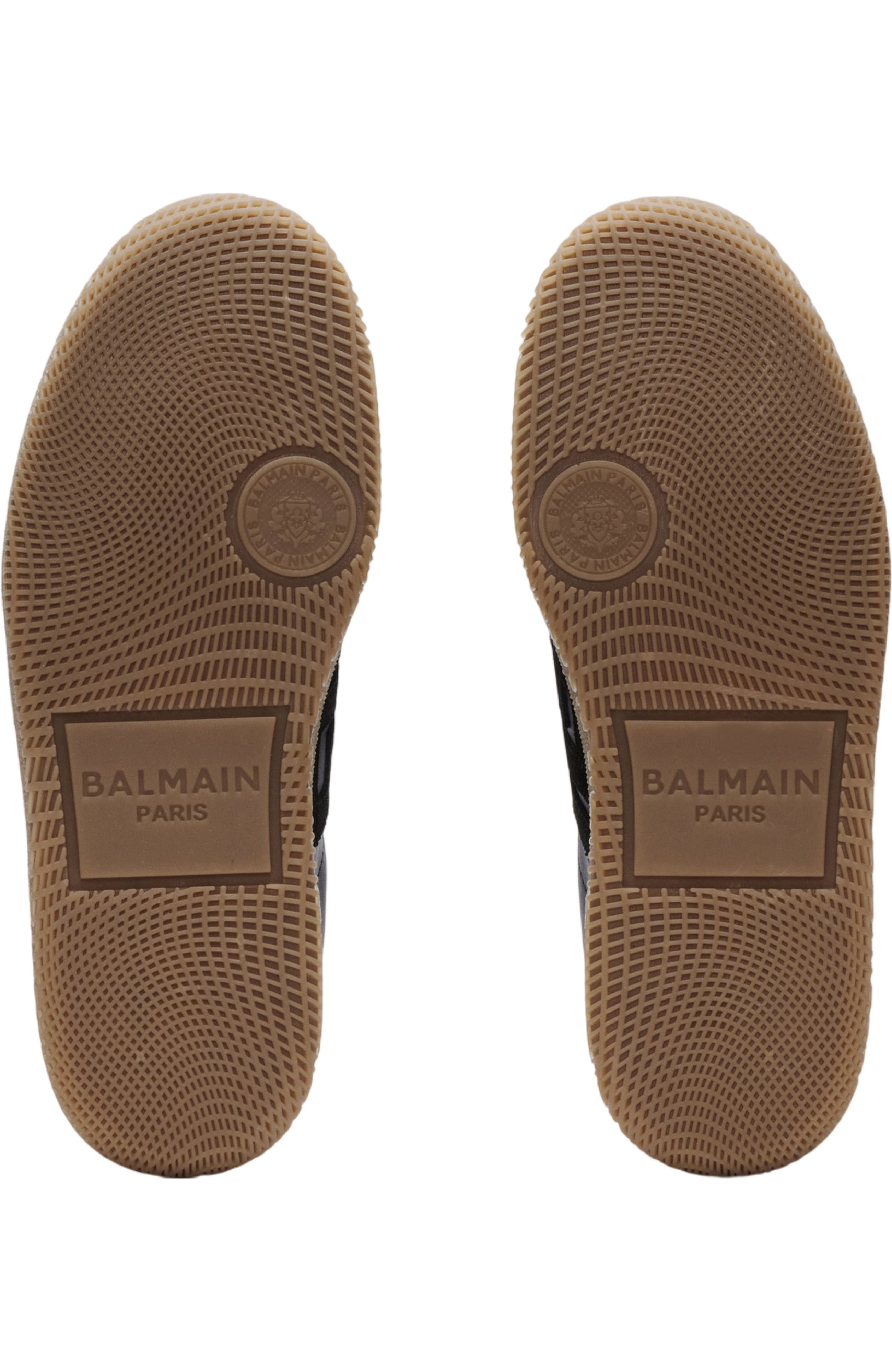 Balmain Swan trainers in smooth leather and suede, Alternate, color, Black