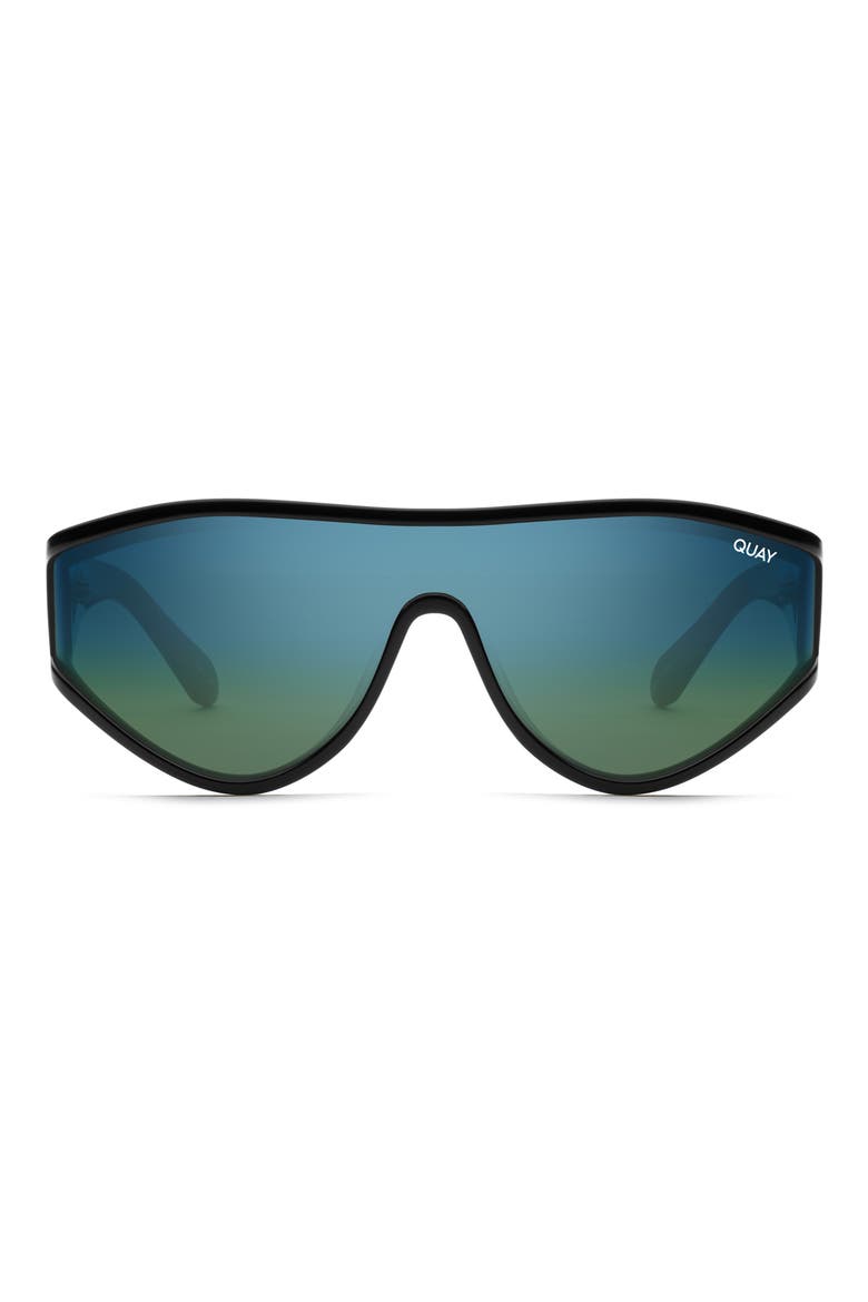 Secret Set 48mm Mirrored Shield Sunglasses, Main, color, BLACK / BLUE