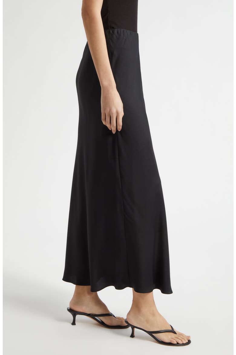 Heidi Silk Slip Skirt, Alternate, color, JET