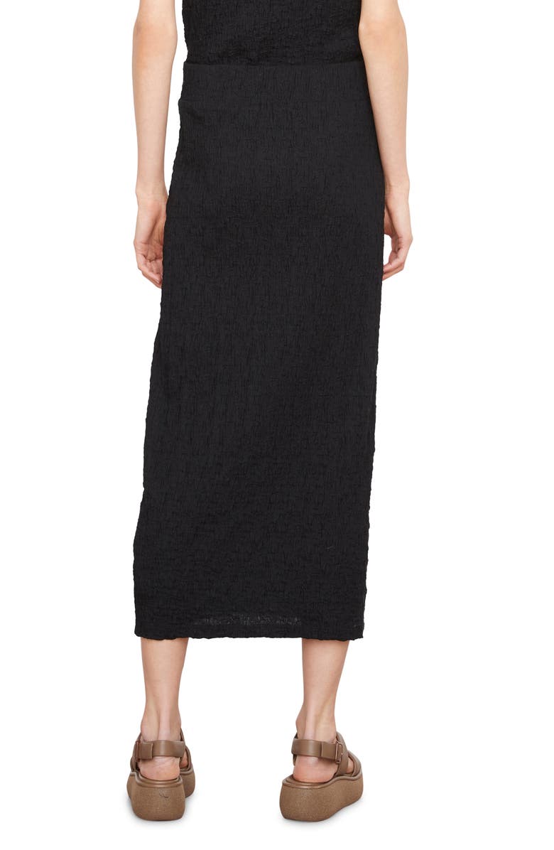 Vince Smocked Cotton Blend Midi Skirt, Alternate, color, Black