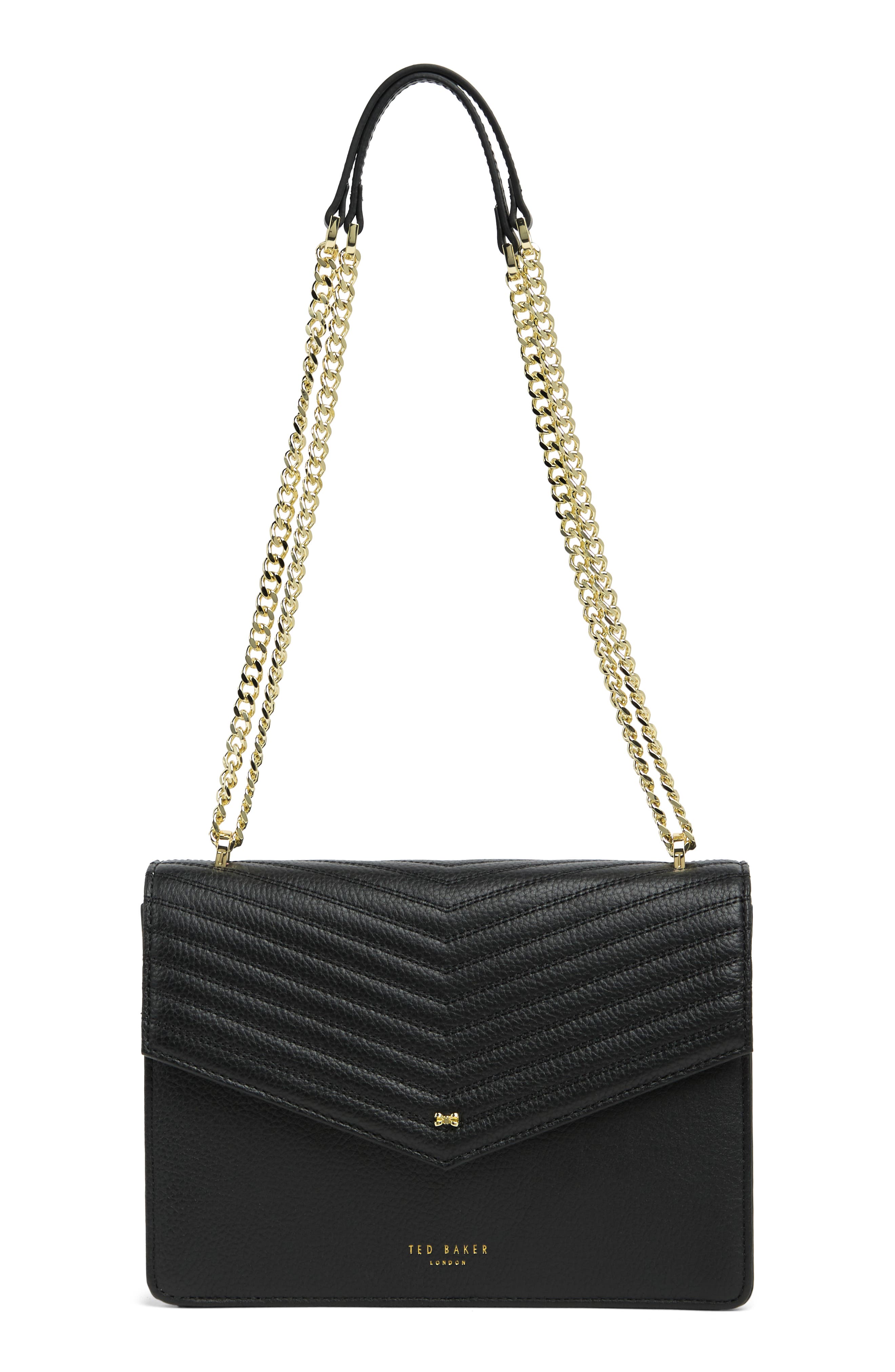 Ted Baker London Bow Envelope Leather Shoulder Bag, Main, color, 