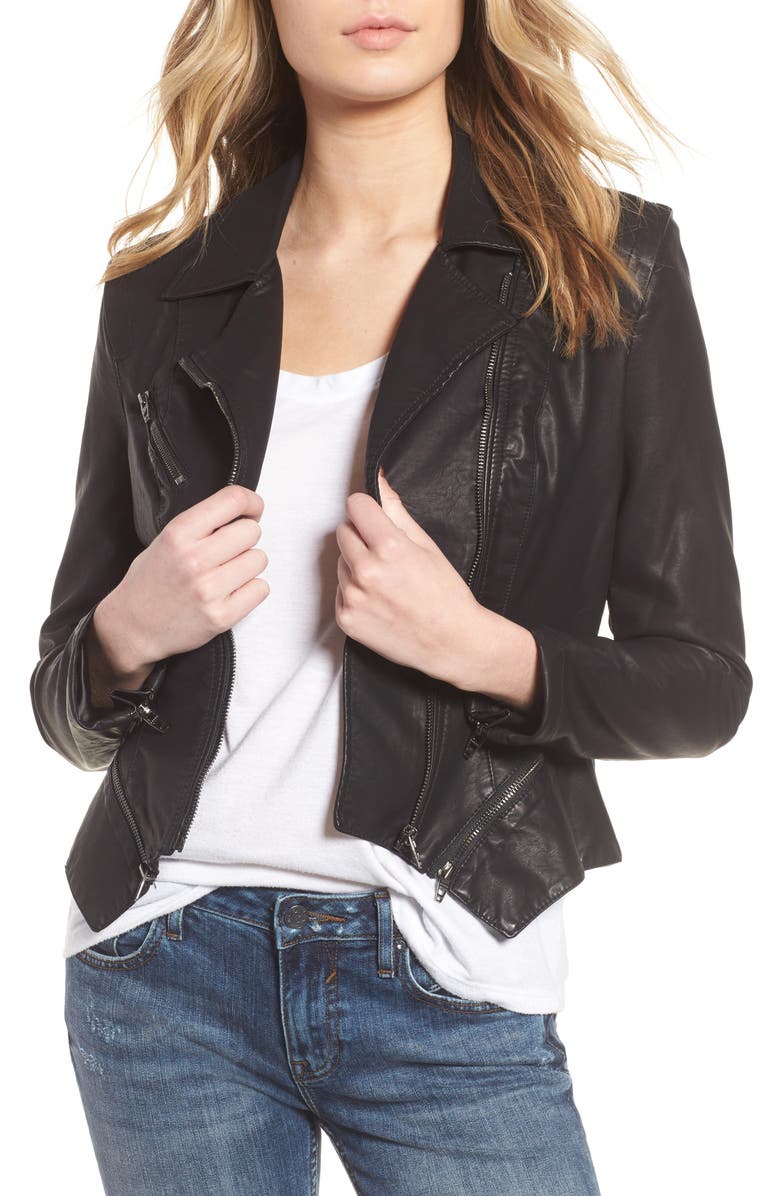 BLANKNYC Faux Leather Moto Jacket, Main, color,