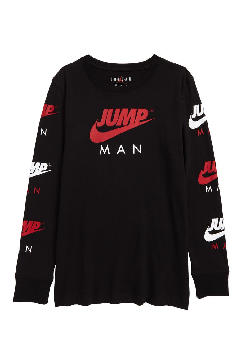 Kids' Triple Threat Jumpman Long Sleeve Graphic Tee, Main, color, TRENCHED