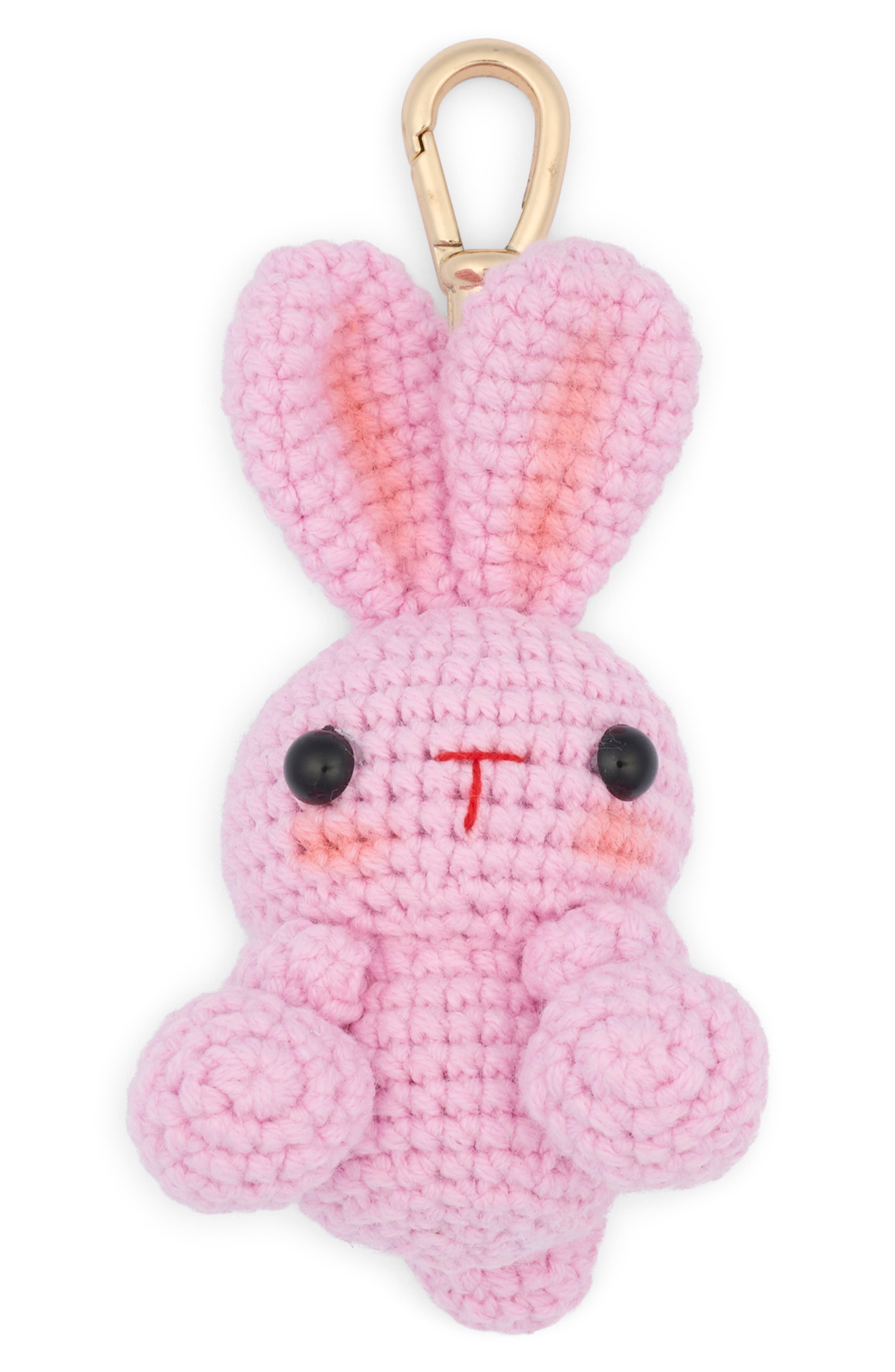 BP. Crochet Bunny Bag Charm, Main, color, Pink Multi