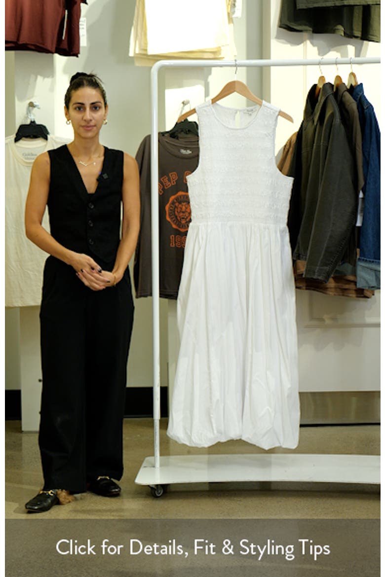 madewell the melody smocked midi dress The Melody Bubble Hem Smocked Midi Dress (Women)