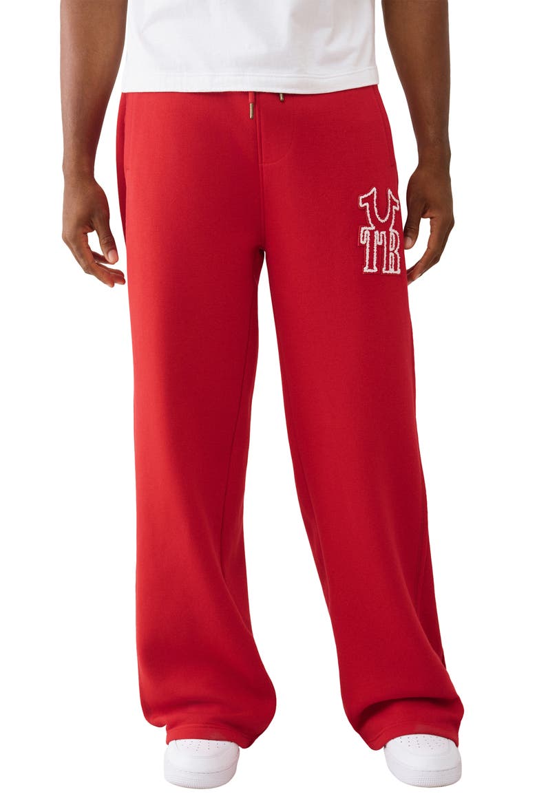 Rib Stitch Dept Baggy Sweatpants, Main, color, TRV RED