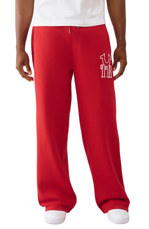 True Religion Rib Stitch Dept Baggy Sweatpants In Red