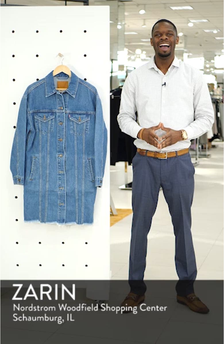 Extra Long Denim Trucker Jacket, sales video thumbnail