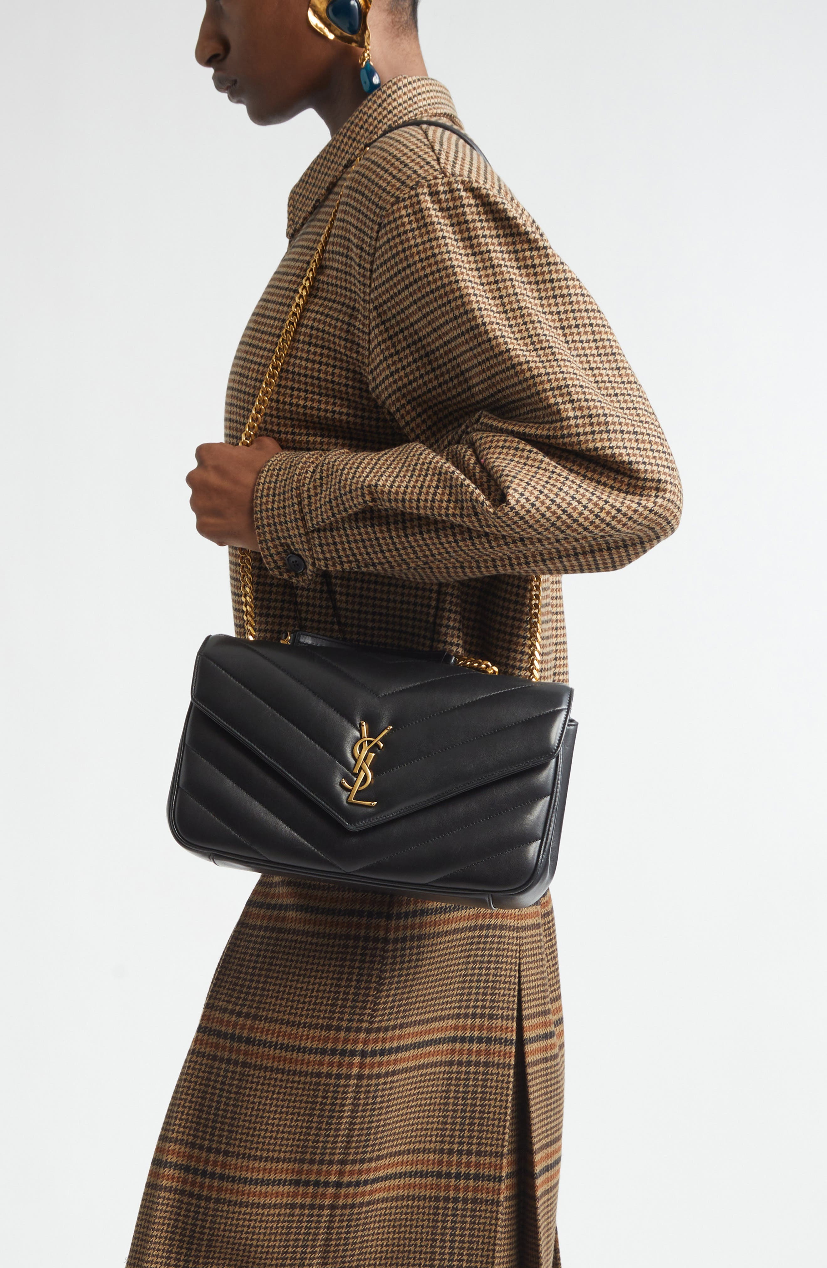 Saint Laurent Medium Loulou Quilted Leather Shoulder Bag, Alternate, color, 