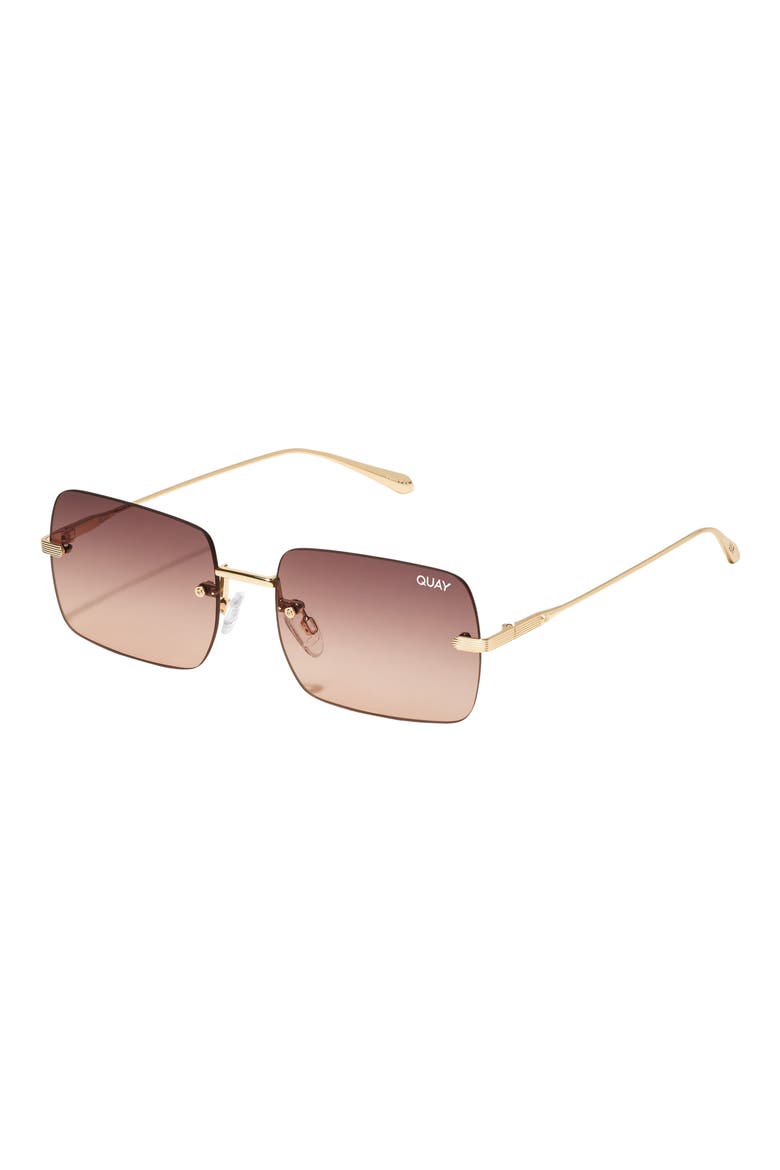 TTYL Rimless 57mm Squre Sunglasses, Alternate, color, GOLD/ BROWN FAWN