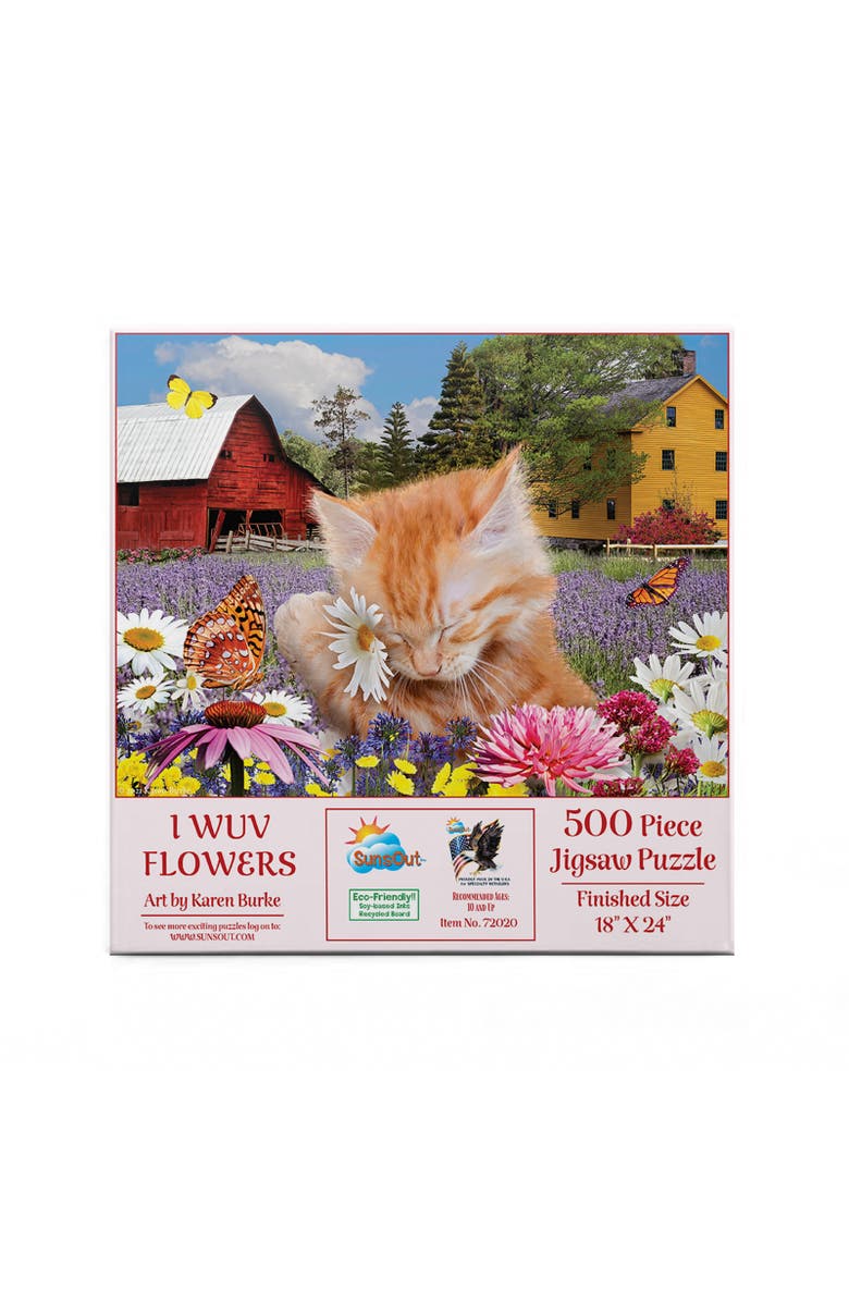 Sunsout I Wuv Flowers 500 piece Jigsaw Puzzle for Adults, Alternate, color, Multicolor
