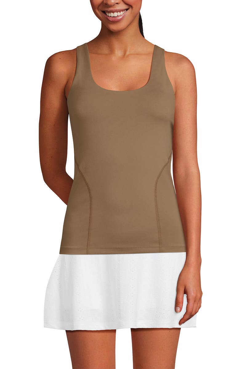 Lands' End High Impact Tank Top, Main, color, Rich Camel