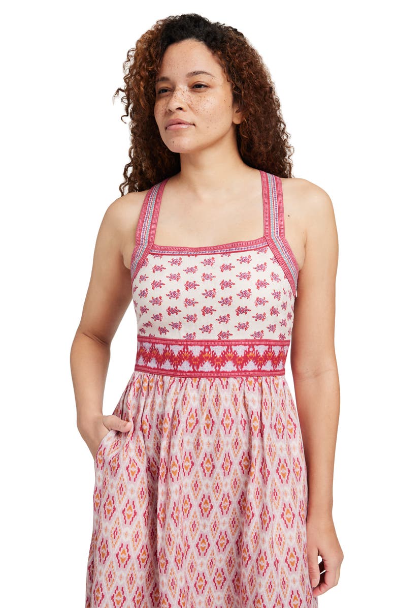 Faherty Gracie Linen Maxi Dress, Alternate, color, Clara Ikat