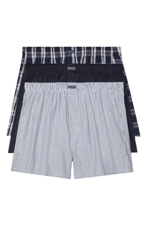 Assorted 3-Pack Woven Cotton Boxers