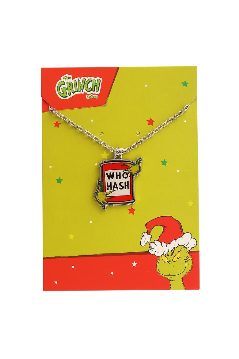 The Grinch Who Hash Necklace, 16"+3", Alternate, color, Red