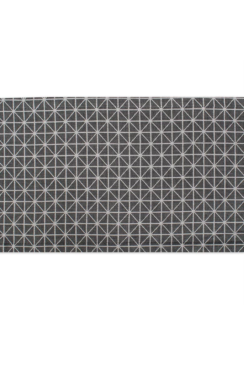 Black/White Triangle Table Runner 14X108, Alternate, color, Black/White