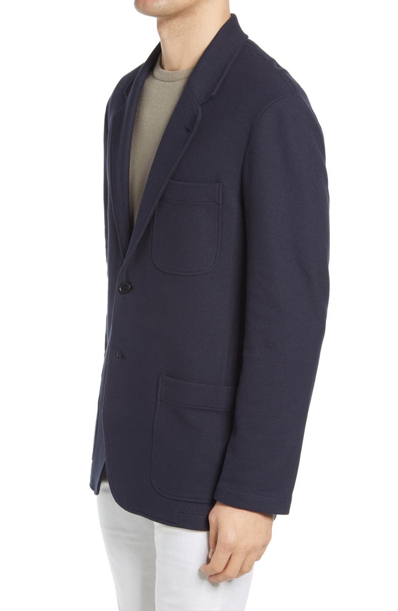 Club Monaco Textural Piqué Blazer, Alternate, color, Navy
