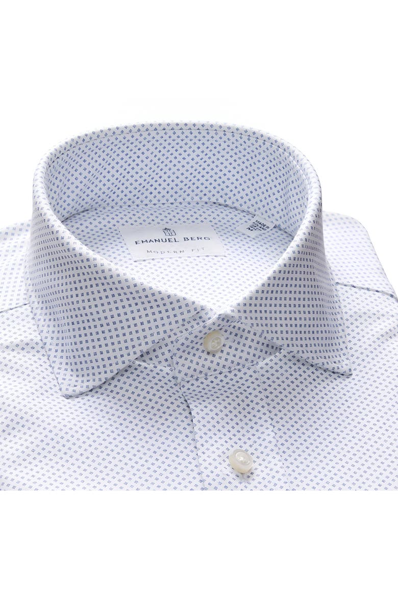 Emanuel Berg 4Flex Stretch Modern Fit Geometric Print Knit Dress Shirt, Alternate, color,