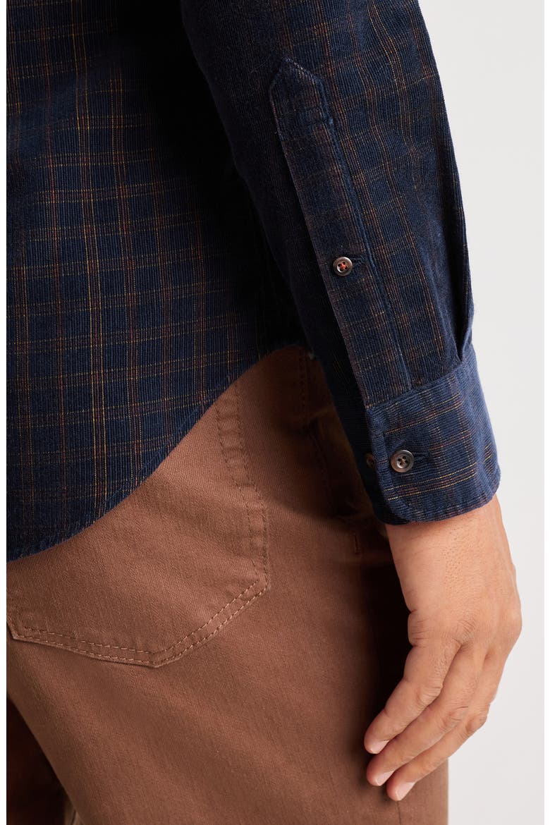 Everyday Plaid Long Sleeve Corduroy Button-Down Shirt, Alternate, color, NAVY BLUE RUFUS PLAID