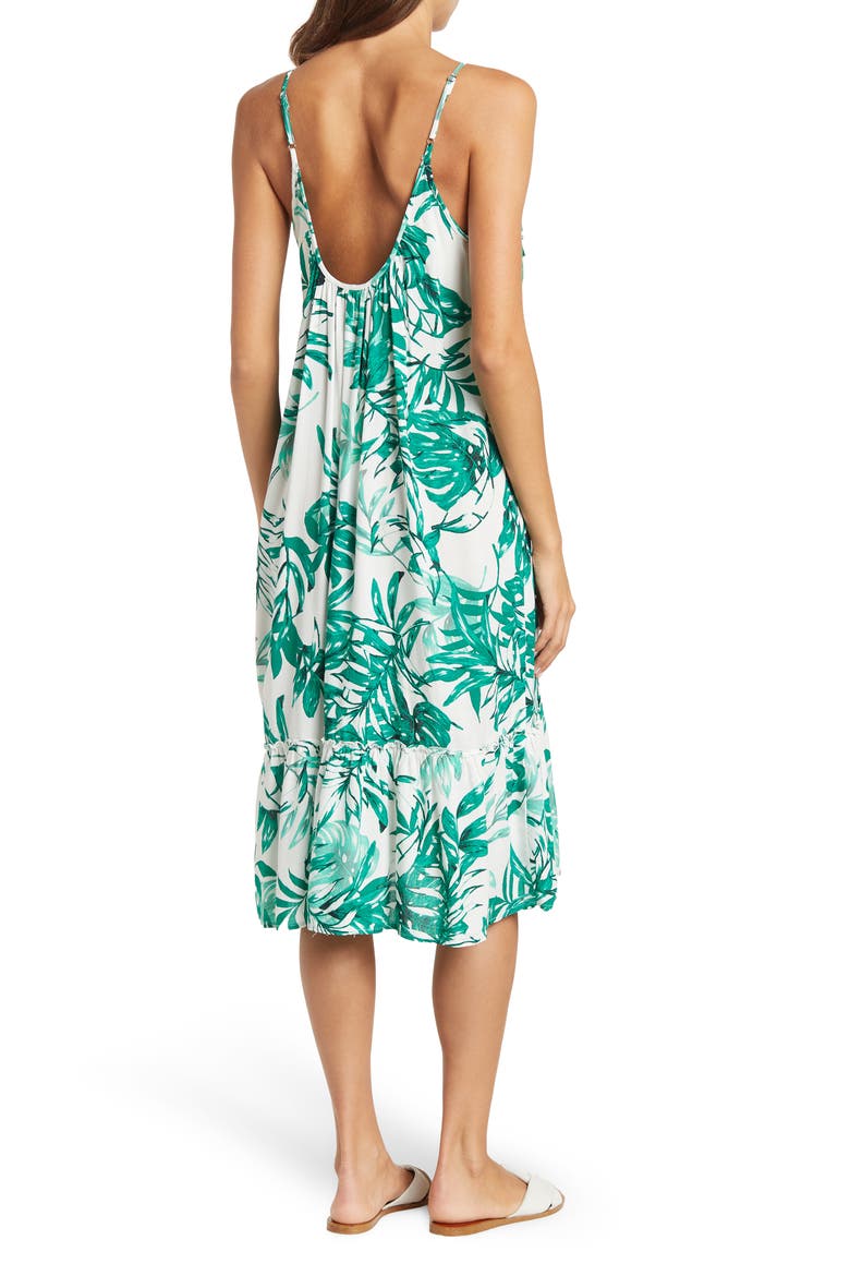 Two Pocket Midi Dress, Alternate, color, GREEN TROPICAL