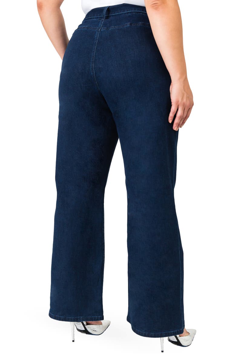 Zahra Belted Denim Pants, Alternate, color, NAVY