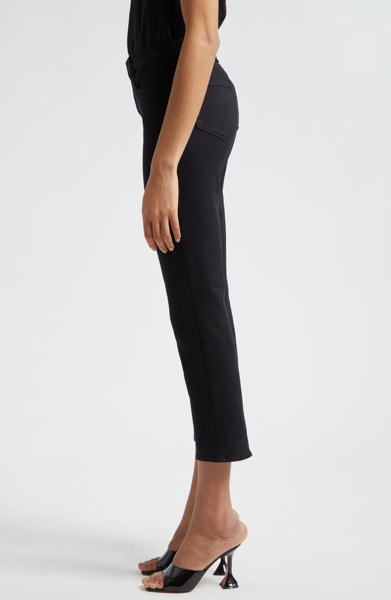 L'AGENCE Alexia High Waist Crop Straight Leg Cigarette Jeans, Alternate, color, Noir